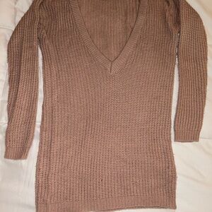 Wet Seal Y2K Vintage Pink Tan V-Neck Sweater Top